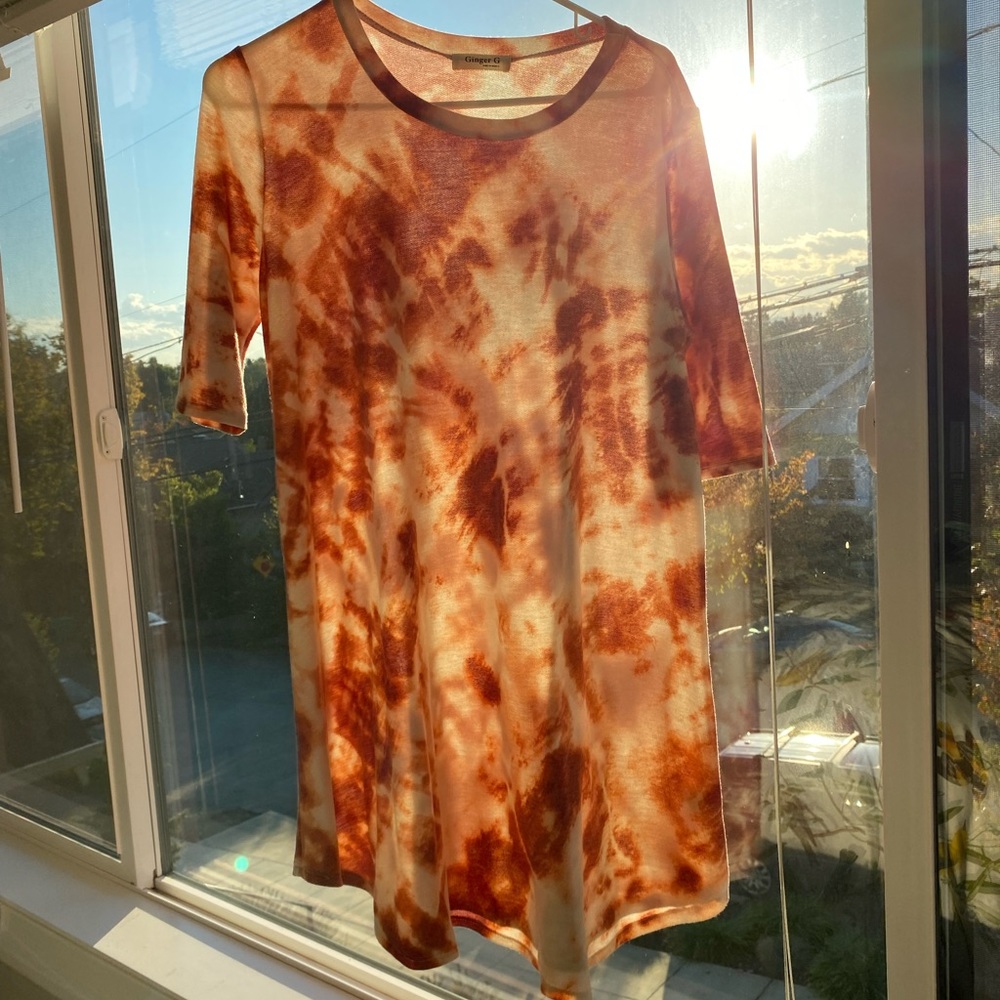 Ginger G | tie dye shirt dress | perfect for fall with boots and jean jacket